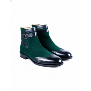 BLACK AND GREEN ANKLE BOOTS...