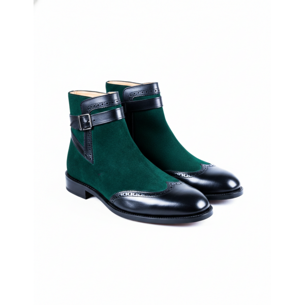 BLACK AND GREEN ANKLE BOOTS MODEL 3117