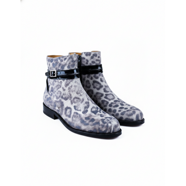 BOTÍN PIEL LEOPARDO MODELO 771 GRIS