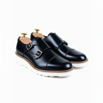 BLACK DOUBLE BUCKLE SHOES...