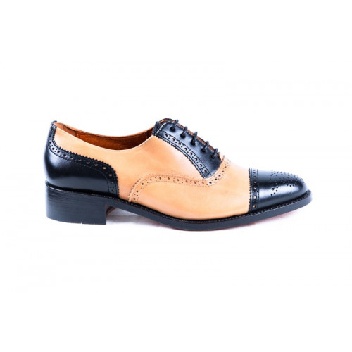 ZAPATOS OXFORD MODELO 789 NEGRO Y BEIGE