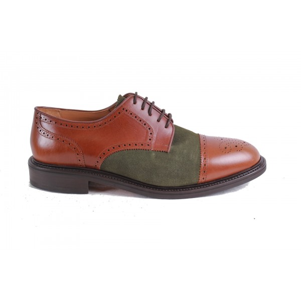 BROWN AND GREEN OXFORD SHOES MODEL 733